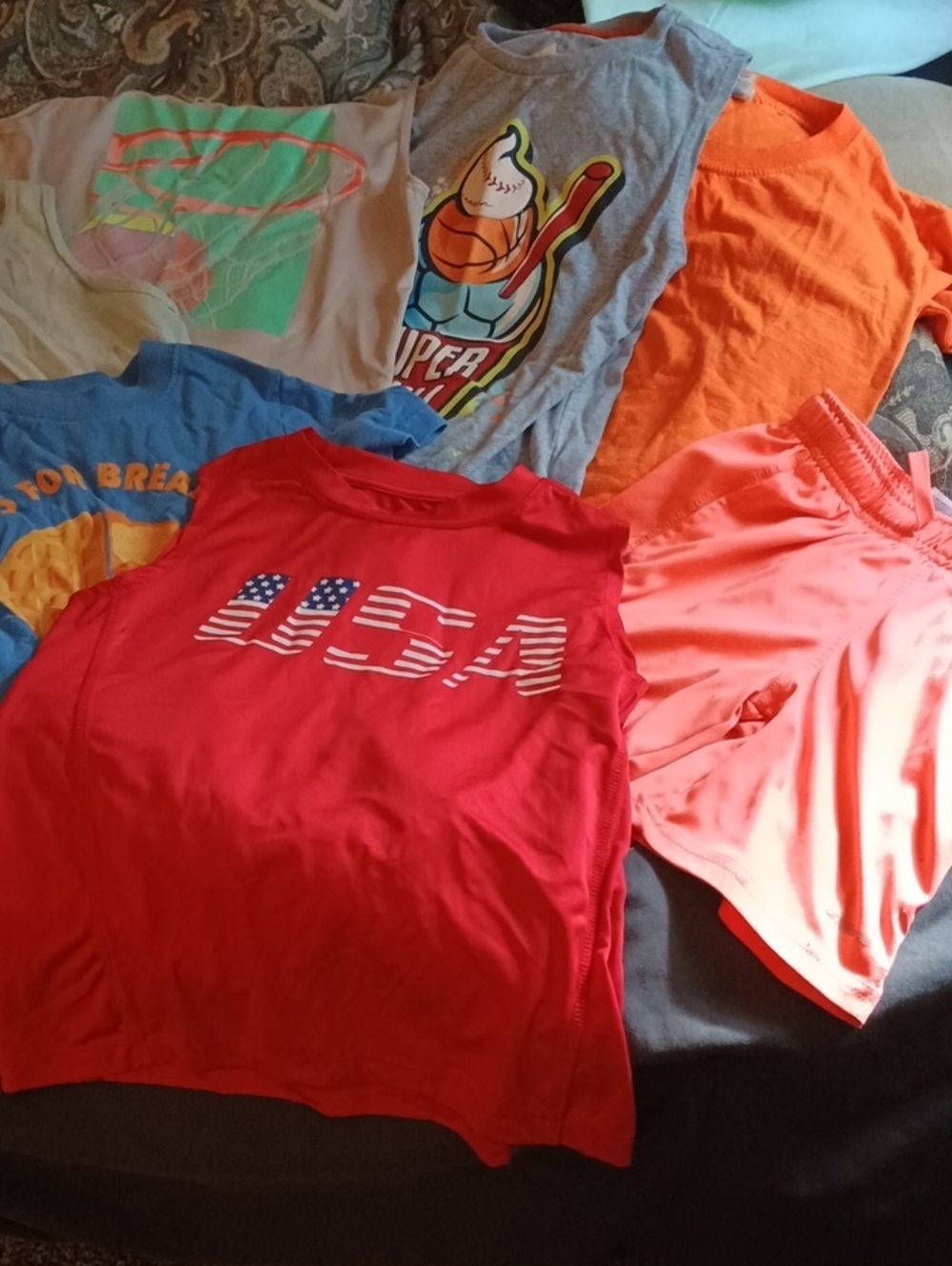 Kids Red USA Graphic Tank Top